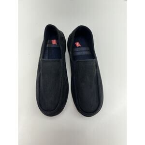 Hanes Mens Black Memory Foam Moccasin Slip On House Shoes Size Medium 8-9